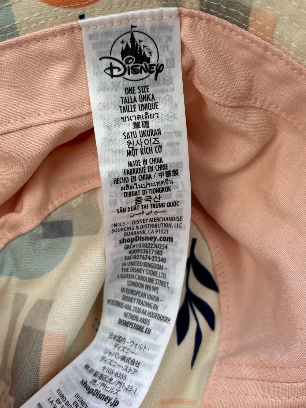 Disney Princesses Disney Parks Pink Orange and Beige Patterned Bucket Hat